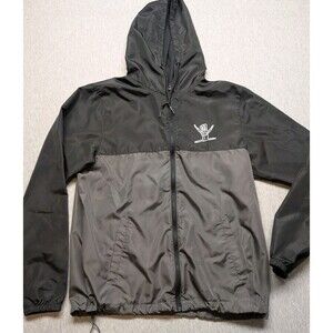 Shreddy Mens S Black Full Zip Hooded Windbreaker Jacket Thrash Everything Coat S